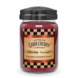 Candleberry Candles Fall and Winter Scents | Strong Fragrances for Home | Hand Poured in The USA | Highly Scented & Long Lasting | Large Jar 26 oz (Candied Cranberry Punch)