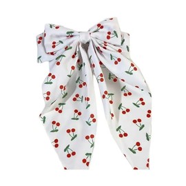Cherry Bow Hair Clips Fruit Cherries Bowknot Scarf Cherry Print Hair Scarves Bow BBW08 (A2)