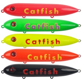 FUSIGO Catfish Rattling Line Float Lure Demon Dragon Catfish Floats for Catfish Spook Catfishing Tackle for Santee Rig Fishing 5.5inch, 5 Pack
