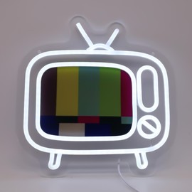 Retro TV Neon Sign – Color Bar Test Pattern LED Neon Light, Vintage Television 80s 90s Theme Party Decorations for Y2K Room,Game Room,Studio,Bedroom,Media Room or Bar