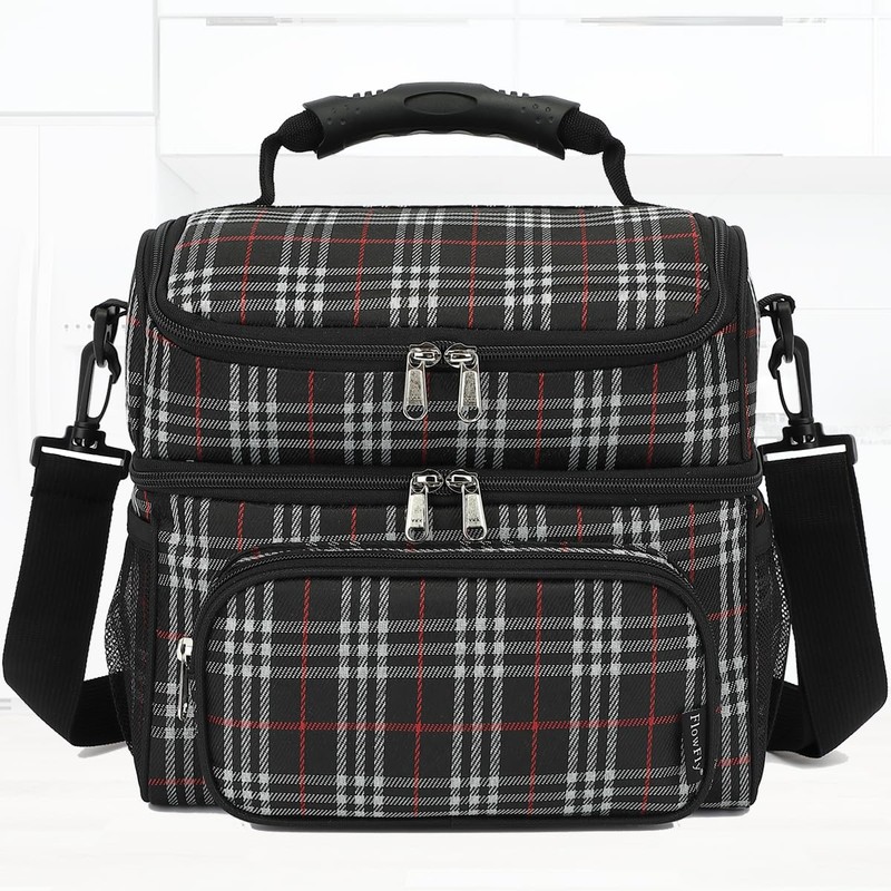 FlowFly Double Layer Cooler Insulated Lunch Bag Adult Lunch Box