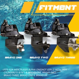 New Trim Tilt hydraulic Ram Cylinder hose kit Fit for Mercruiser Alpha One 15-9/16", BravoI, II, III, X, XR, XZ, 9B-104 & 9B-121 Trim Cylinders Replacement for 32-99904Q 32-864589 32-864588