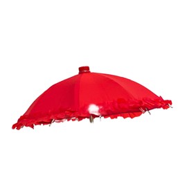 Generic Doll Umbrella with Ruffle Detail, Red Color for Girls