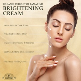 Organic Extract of Tamarind, Skin Brightening Cream - 1.7 fl oz / 50 ml - Dark Spot Cream for Hands, Knuckles, Body, Face, Underarm, Intimate Areas, with Glycering, for Men and Women