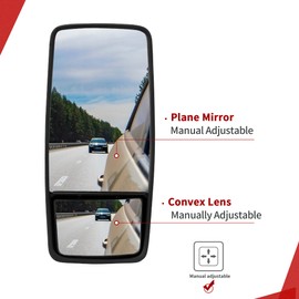 YITAMOTOR Right Passenger Side Mirror Door Mirror Compatible With 2008-2023 ISUZU NPR NPR-HD NQR NRR Chevy GMC W3500 W4500 W5500 Truck 4HK1 4JJ1 Manual Control Rear Vide Side Mirror Black