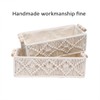 AIMALL Hand-Woven Cotton Rope Storage Basket with Wooden Handles, Square