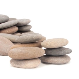 BLXQI 232-240 PCS Craft Rocks, 1.3"-2.2" Round Grey Rocks, 18 Pounds