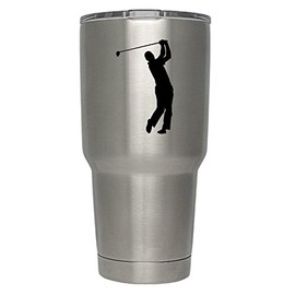 Golf Stickers Golf Decal Black Vinyl Decal Sticker | 2-Pack | Premium Quality | 3-Inch | Golf Decals Golf Sticker (DECAL ONLY CUP NOT INCLUDED) | Yeti Orca Ozark Trail Tumbler Decal | YD022-B