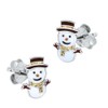 Snowman Christmas Earrings 925 Sterling Silver