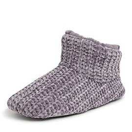 Dearfoams Women's Chenille Bootie Slipper, Excalibur, Small