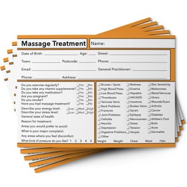 Massage Client Cards GDPR A6 Size - Salon and Therapist Customer Consultation Record - Treatment Services Essentials - Profile and Recording Forms - Beauty Stationery - 105x148mm - Pack of 50