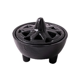 NKlaus Incense Burner 7 x 8.5 cm Cast Iron Black Incense Burner Bowl 15749