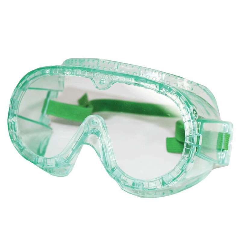 Sellstrom Flexible, Soft, Direct Vent, Protective Safety Goggle, Green-Tinted Body,