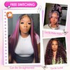 Agairl Ombre Lace Front Wig Human Hair 13x6 Pink And