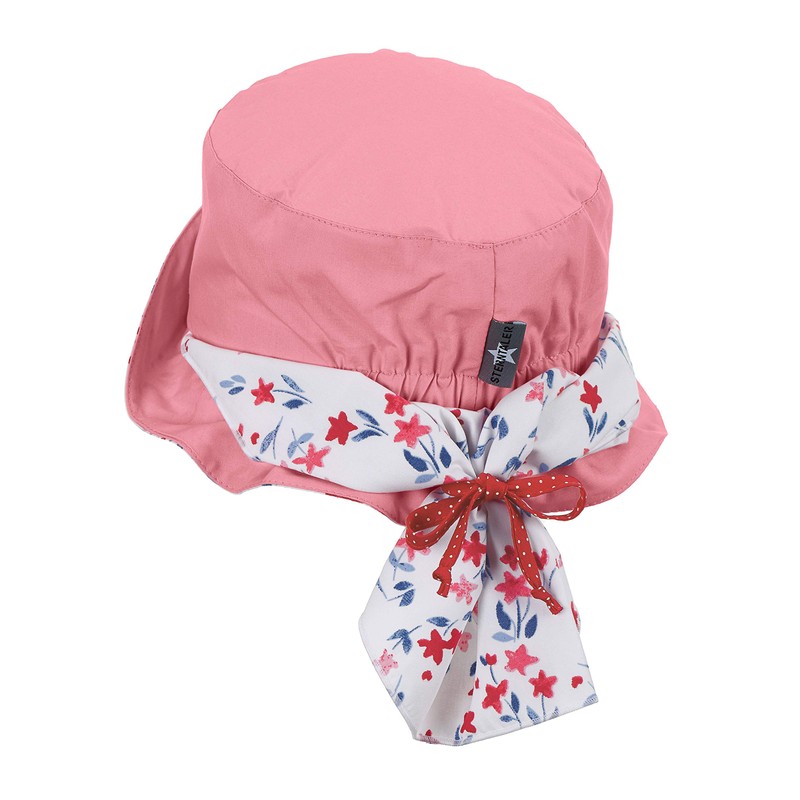 Sterntaler Girls' Hat with Neck Protection Hat, Red (Light Red