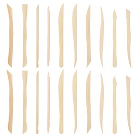 WEBEEDY 20 Pcs Double Ended Clay Sculpting Tools 10 Styles Wooden Pottery Carving Kit Clay Sculpture Shaping Tool Kit for Polymer Pottery Ceramics Cutting Sculpting Smoothing & Modeling