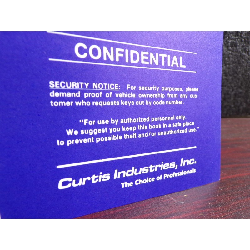 Curtis Key Cutting Code Book 6/89 ed Nissan for #15