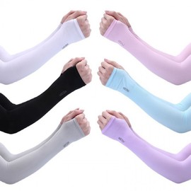 Seamless Summer UV Protection Ice Cool Arm Sleeves Hand Cover Type/Pink 20ea