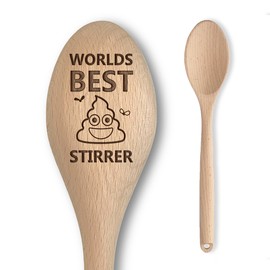 World’s Best S**t Stirrer | Novelty Engraved Wooden Spoon | Great Novelty Prank Gag Gift Perfect for Secret Santa for Him/Her | Secret Santa Gift Idea