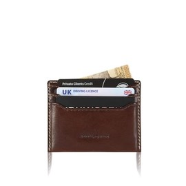 Jekyll and Hide Slim RFID Leather Card Holder - Minimalist Design with 6 Card Slots, Full-Grain Vegetable-Tanned Leather, Recycled PET Lining, Compact Size, and RFID Protection for Secure, Mocha