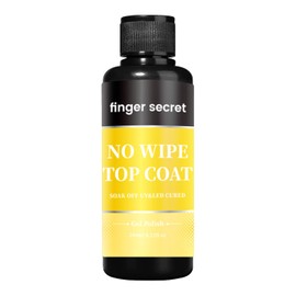 finger secret Top Coat,240ml/8fl.oz Non Wipe Top Coat,Non Wipe Top Coat Gel Polish,Gel Top Coat,Soak Off UV/Led Nail Lamp,Clear Non Wipe Top Coat Gel Nail Polish for Nail Art Manicure DIY