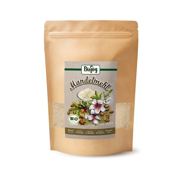 Biojoy Organic Almond Flour (500g), Partially Oiled, Ideal for Macaroons,