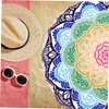 Zerodeko Fringed Round Beach Towel Polyester Shawl Yoga Mat Blanket