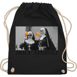 Shirtracer - Gym Bag Backpack - Carnival & Fancy Dress - Bags - Holy Aperol Holy Aperoli Holy Spritz Girls Evening Ladies Night, 03 Black