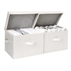 StorageWorks Fabric Storage Bins with Lid, Decorative Storage Boxes for