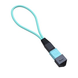 VANDESAIL OM3 Multimode MPO to MPO Fiber Optic Loopback Test Cable, MTP/MPO 12-Fiber Loopback Tester Cable, 50/125 Type B MPO Female Connector, Ideal for High-Speed Network Link Testing
