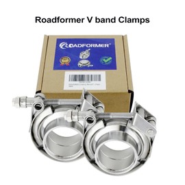 ROADFORMER 2.25 inch V Band Clamp - 2 sets of Quick Release Vband Exhaust Clamp with Flange Stainless Steel for Automotive exhaust system, turbocharger, downpipe and mufflers (2.25" - 2 Pack)