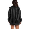 SAMPEEL Black Leather Jacket Women Cute Oversized Motorcycle Trendy Coats