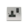 A5 Wall Socket Single 1 Gang - Satin Matt Chrome
