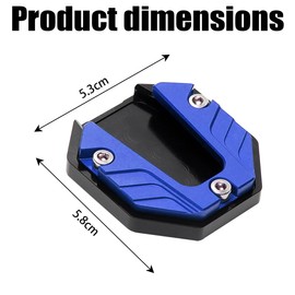 JNNJ Motorbike Side Stand Pad, Motorbike Stand Enlarger CNC Plate Aluminium Pad, Motorcycle Accessories CNC Aluminium Stand Side Enlarger Plate Pad, Motorbike Accessories for Outdoor(Blue)
