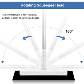 Newthinking Foam Floor Squeegee Long Handle, Wet Room Squeegee Floor Mop Wiper with Adjustable Long Handle for Wet Room Bathroom Floor, 26-48 inches