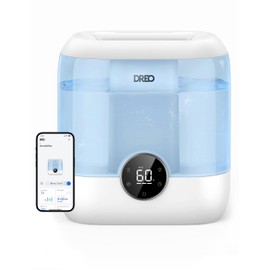 Dreo Smart Humidifiers for Bedroom, 6L Top Fill Supersized Cool Mist Humidifier for Large Room, 60 Hour Runtime, Quiet Ultrasonic Humidifiers for Plants, Baby, Indoor, Home, Night Light, Blue