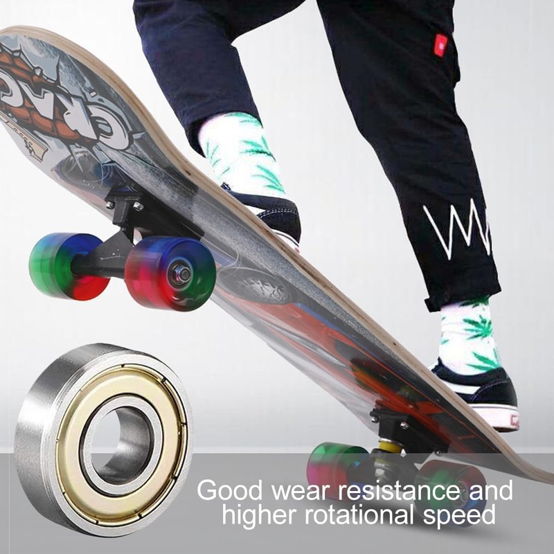 8 Pezzi Cuscinetti a Sfere 608ZZ in Metallo, per Skateboard,