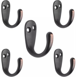 5 팩 피스 싱글 프롱 로브 후크 농가용 1.8인치 코트 오일 러빙 브론즈 5 Pack Peace Single Prong Robe Hook Farm Use 1.8 Inch Court Oil Loving Bronze [5 Pack]