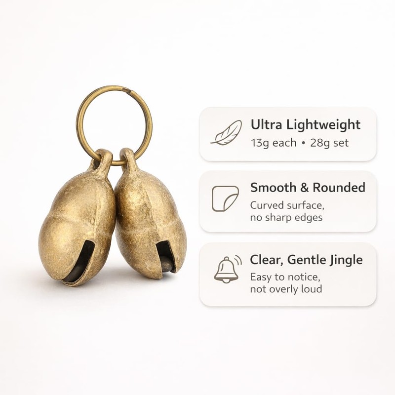 kcrygogo Brass Bell for Medium/Large Dogs Loud & Clear Bells