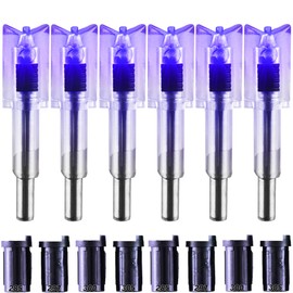 KEAUP 6/3 Pack Lighted Nocks for Crossbow Bolts with .285”/.297”/.300”/.305” Bushings High-Visibility Crossbow Lighted Nocks, On/Off Switch Included