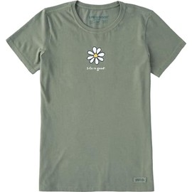 Life is Good Women's LIG Daisy Short Sleeve Crusher Tee (X-Large, Moss Green)