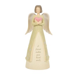 Enesco Foundations Friend Makes Your Heart Smile Angel Figurine, 7.8 Inch, Multicolor