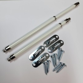 7"- 12" 5/16 SWIVEL END WHITE SASH CURTAIN RODS 2 PER PACK