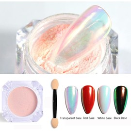 Holographic Nail Glitter Rainbow Neon Chrome Nail Powder Effect Nail Art Flakes Decoration Chrome Nail Dust Tip Manicure Pink Laser Nail Accessories, Chrome Powder for Nails