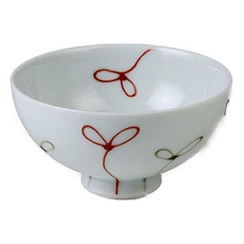 Ranchant N830726 Rice Bowl, Mini Rice Bowl (Red) Multi Waltz Diameter 3.7 x 2.0 inches (9.4 x 5 cm), Hasamiyaki, Made in Japan