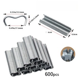 Bogmif 600pcs M-Type Nail, Hog Ring Pliers Kit Upholstery Installation And Repair Car Interior, Type M Nail Ring Pliers For Animal Cage, Barbed Wire, Fence Fixing