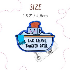 3PC Funny Badge Reels Retractable Cute Holder ID Clip Lanyard Humor Pack for Nurse Nursing Live Laugh Toaster Bath Silly Goose in My Tired Era Fun Women Doctor Healthcare Bulk Supplies Accessories