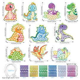 Foil Fun Children, Craft Set Foil Fun Stickers, Foil Art Glitter Craft Set for Children, Mosaic Foils Fun Dirt-Free Art, Travel Toy, Birthday Gift for Girls Boys (Dino)