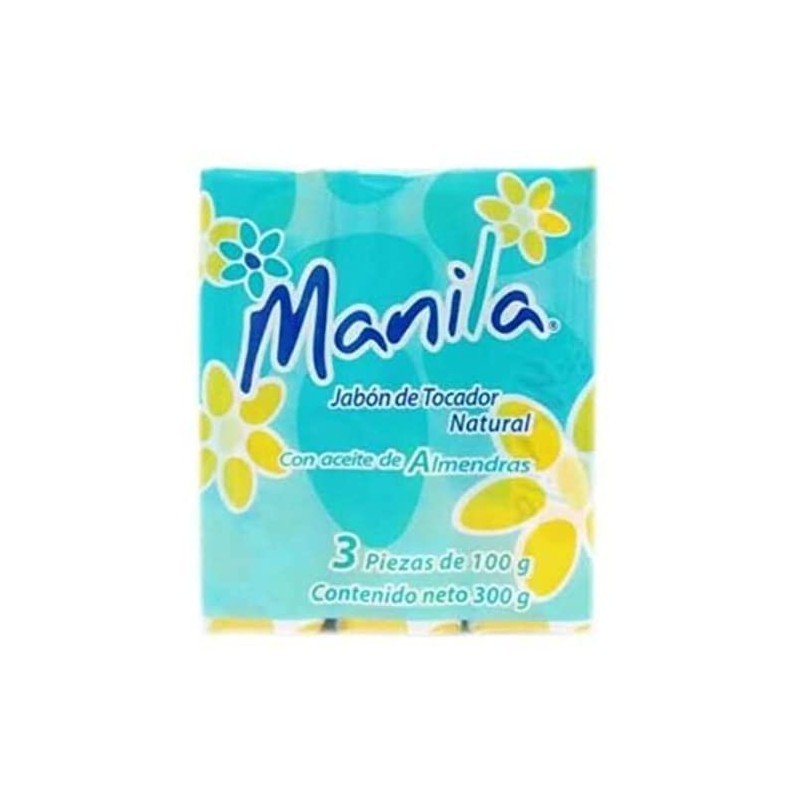 MANILA Jabón de Tocador Natural con Aceite de Almendras Paquete