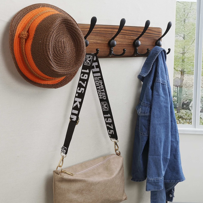 Dseap Coat Rack Wall Mounted - 5 Tri Hooks, Heavy
